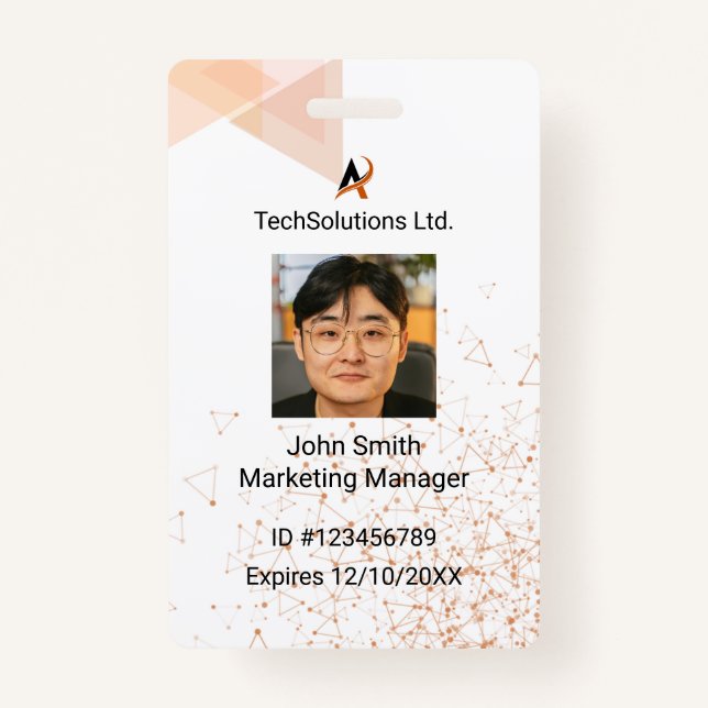 Badge de nom d'employé personnalisé | ID personnel (Devant)