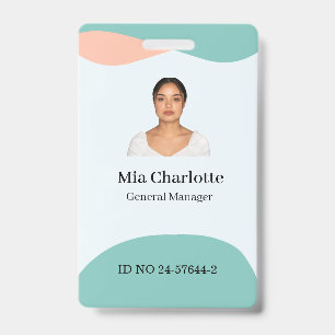 Badge de nom d'employé personnalisé, Photo, Logo,