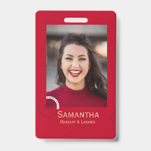 Badge de nom d'entreprise de maquillage photo mode