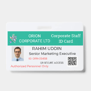 Badge de nom d'entreprise ID employé Pro Personnel