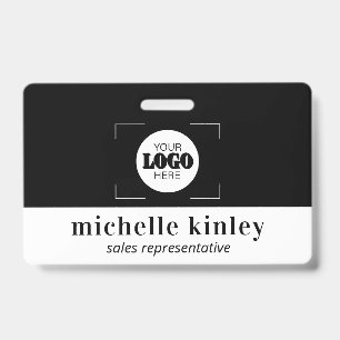 Badge de nom en plastique personnalisé avec logo e