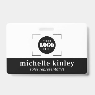 Badge de nom en plastique personnalisé avec logo e