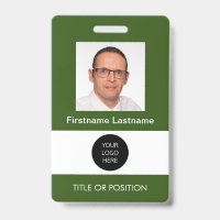 Badge de nom Forest Green avec photo d'identité
