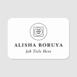 Badge de nom personnalisé en plastique avec logo p