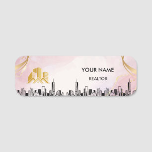 Badge de nom personnalisé pour agent immobilier