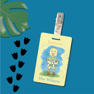 Badge de passage de salle de bain Caneton Jaune