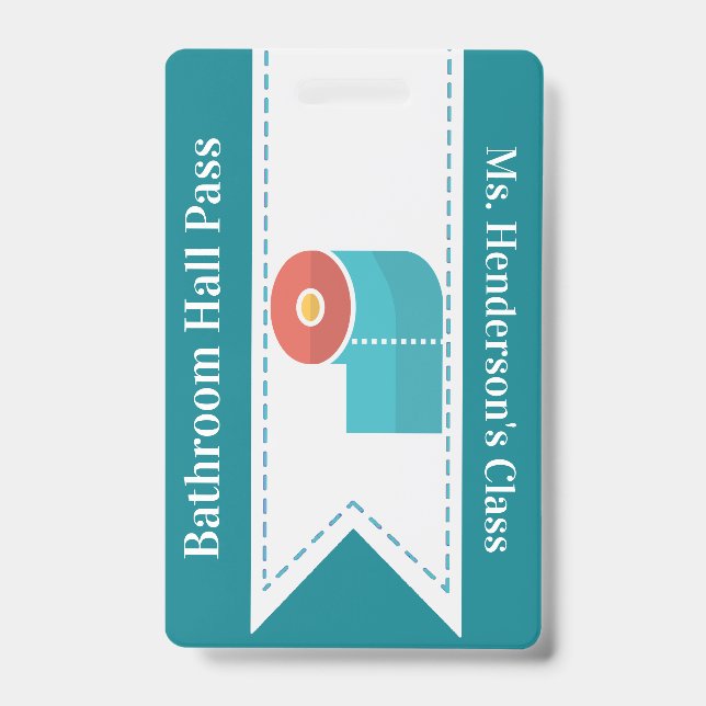 Badge de passage de salle de bain pour enseignants (Avant)