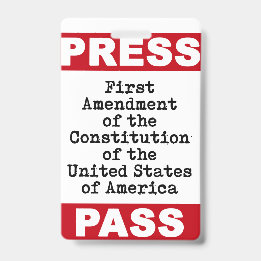 Badge de passe de presse du premier amendement