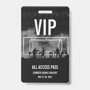 Badge de passeport VIP personnalisé pour concert