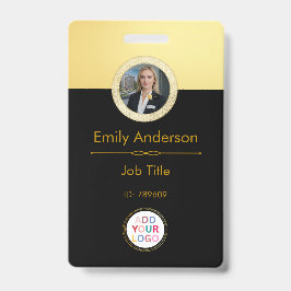 Badge de photo d'employé avec code QR du logo de l