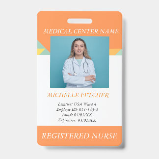 Badge de photo d'employé d'hôpital personnalisé