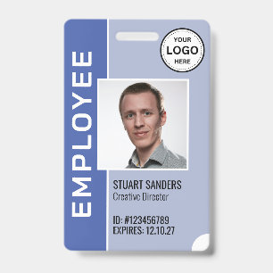 Badge de photo d'employé du logo d'entreprise Perv