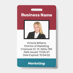 Badge de photo d'employé personnalisé Choisissez l