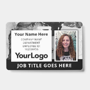 Badge de photo d'entreprise avec nom