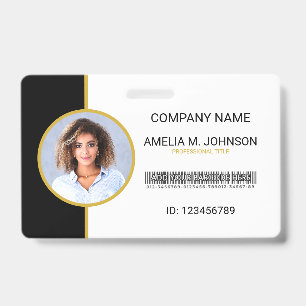 Badge de photo d'identification d'employé d'entrep