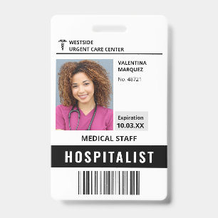 Badge de photo d'identification du médecin hospita
