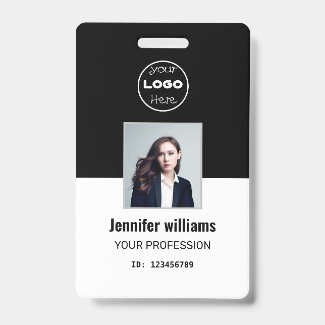 Badge de photo d'identité d'employé de la société  (Avant)