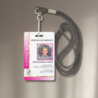Badge de photo professionnelle en rose vif