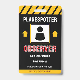 Badge de planespotter pour le plaisir