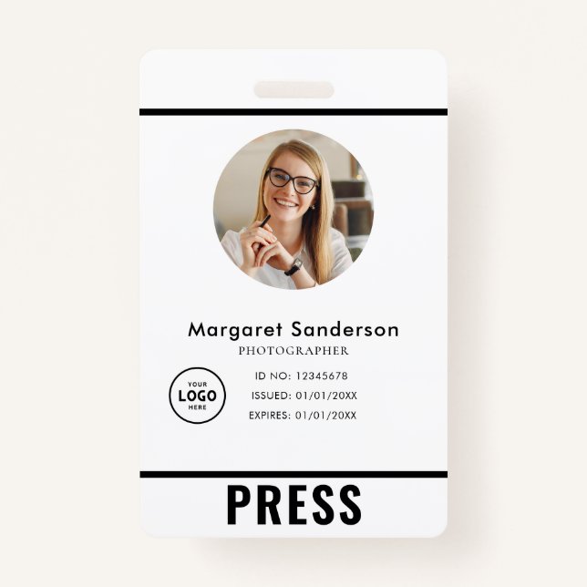 Badge de presse du photographe professionnel (Devant)