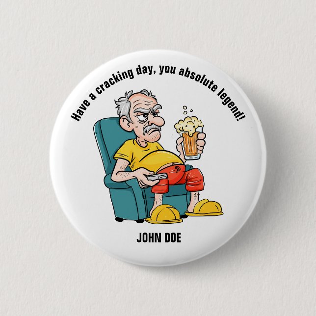 badge de retraite drôle, gai, légèrement grossier (Devant)