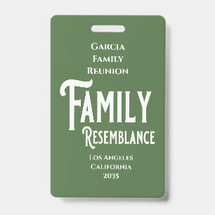 Badge de Réunion de Famille Ressemblance Familiale