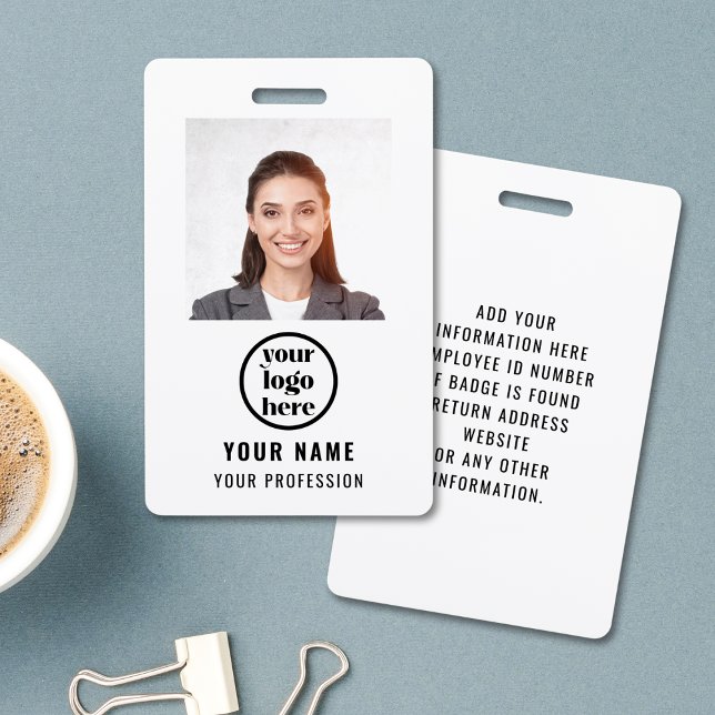 Badge de sécurité de l'entreprise avec photo d'emp (Créateur téléchargé)