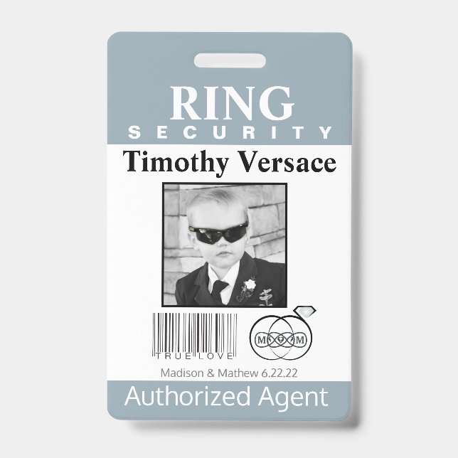 Badge de sécurité de porteur de bague en tourmalin (Avant)