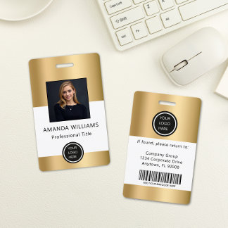 Badge de sécurité de société avec photo d'employé