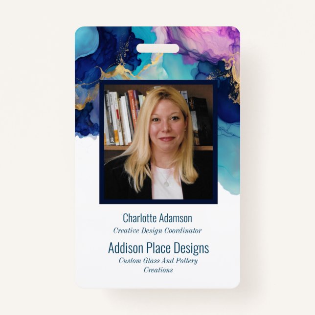 Badge de sécurité pour employés avec image abstrai (Devant)