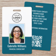 Badge de sécurité QR moderne pour employés avec te