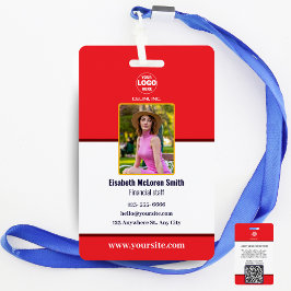 Badge de sécurité rouge professionnel : Photo et e