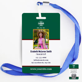 Badge de sécurité vert professionnel : Photo et en
