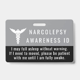 Badge de sensibilisation à la narcolepsie ID patie