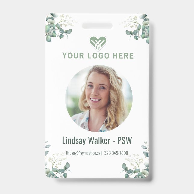 Badge de style Eucalyptus vert (Face)