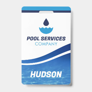 Badge de technicien de piscine Entreprise de ser