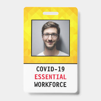 Badge de travailleur essentiel COVID-19 Nouveau Co