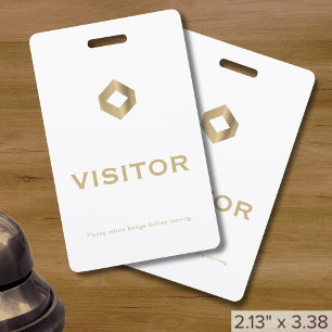 Badge de visiteur avec logo de société simple
