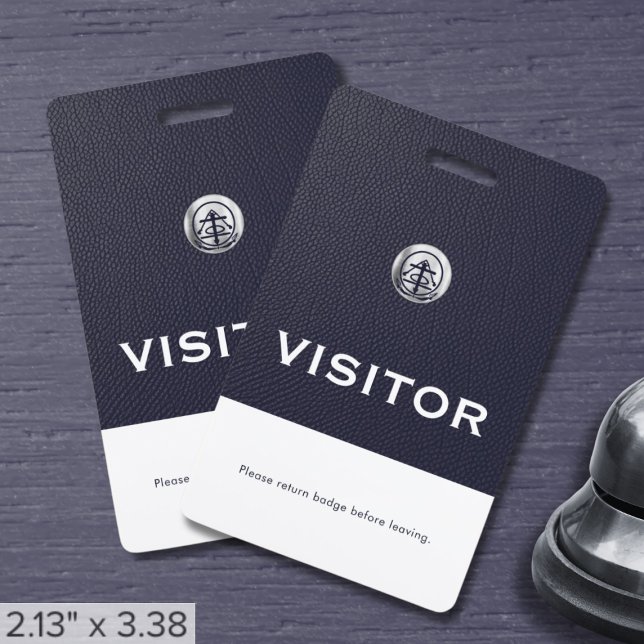 Badge de visiteur d'entreprise avec logo argenté (Créateur téléchargé)