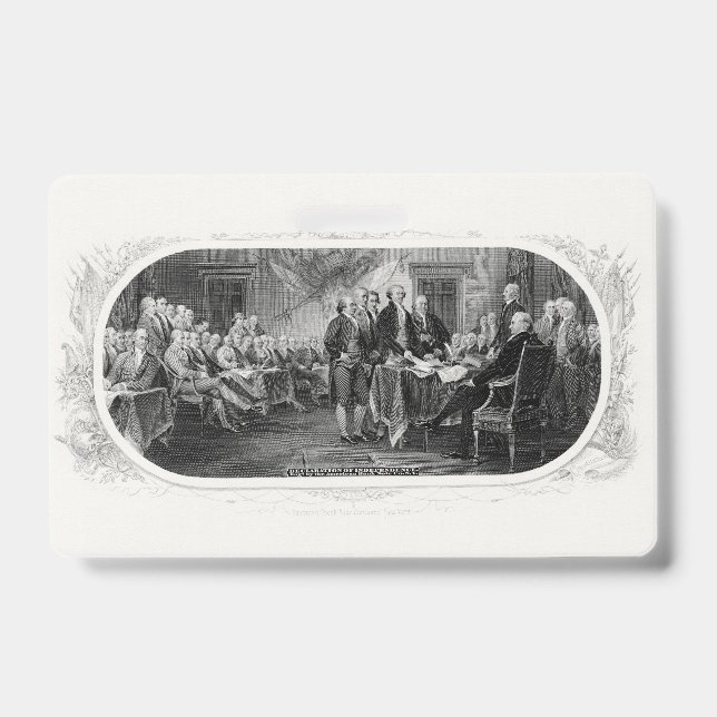 Badge Déclaration d'indépendance : billet de 2 dollars,  (Avant)