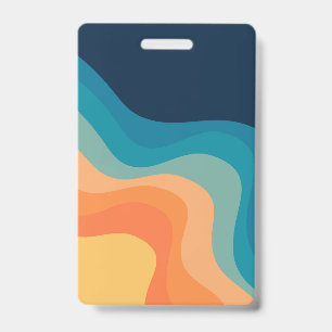 Badge Décor de style rétro des vagues