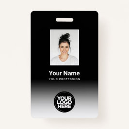 Badge Dégradé photo employé personnalisé noir blanc