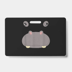 Badge Déguisement d'Halloween d'Hippopotame au Visage d'
