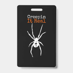 Badge Déguisement drôle d'Halloween - Araignée qui fait 