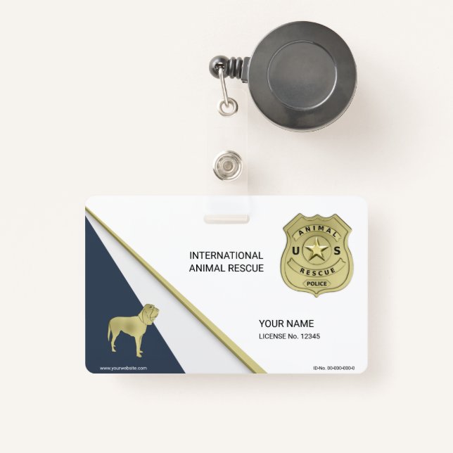 Badge Délivrance animale (Front with Retractable)