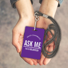 Badge demandez-moi je suis un bénévole