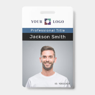 Badge d'employé minimal personnalisé avec photo et