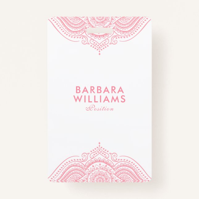 Badge Dentelle Ornée Rose Fille (Devant)