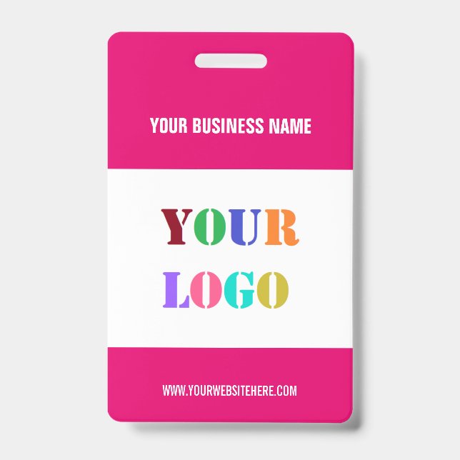 Badge d'entreprise avec logo ou photo personnalisé (Avant)