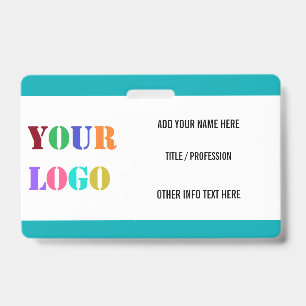 Badge d'entreprise avec logo ou photo personnalisé